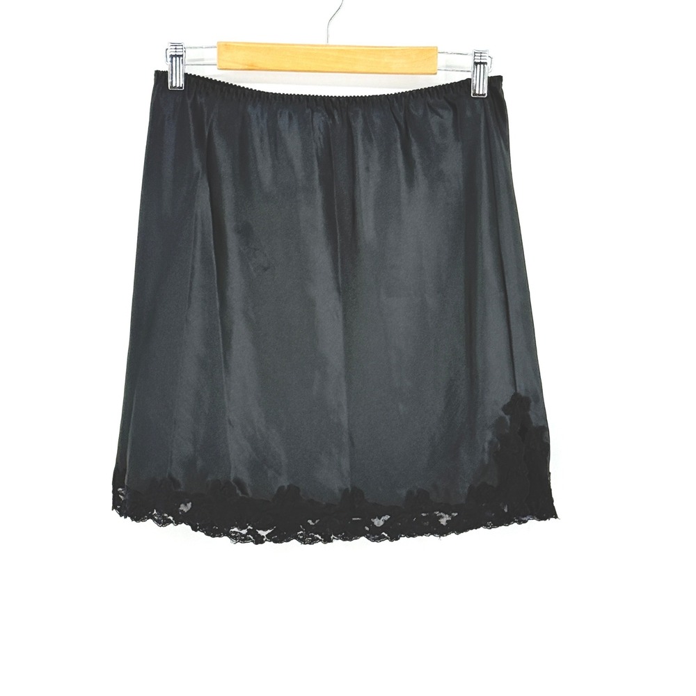 Vintage Victoria's Secret Lace Trim Satin Half Vamp Whimsigoth Slip Skirt Size S